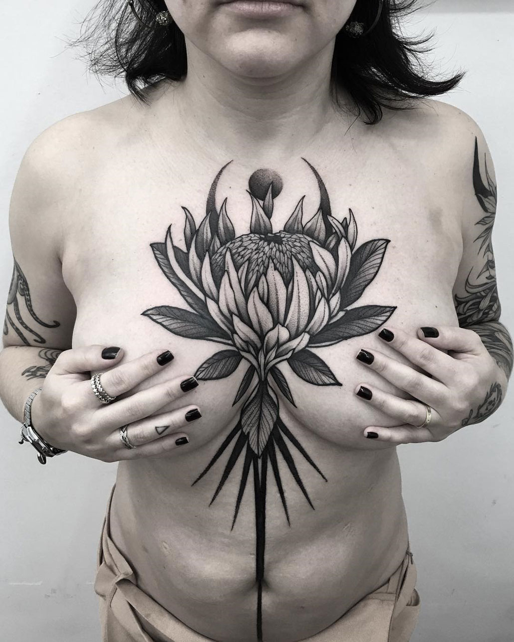 Floral Chest Piece Best Tattoo Design Ideas throughout measurements 1030 X 1288