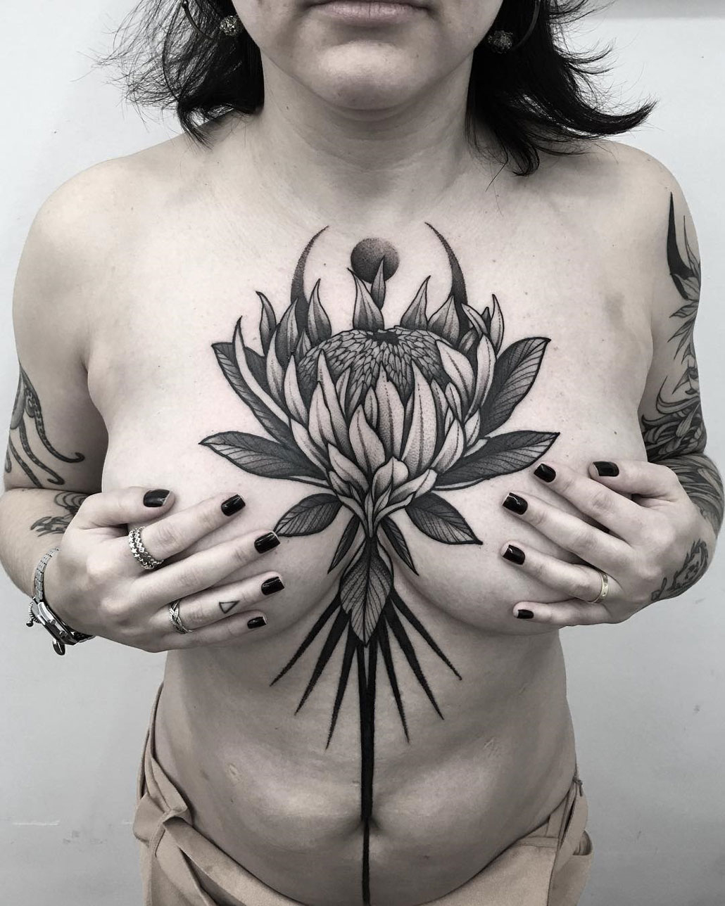 Female chest tattoo ideas