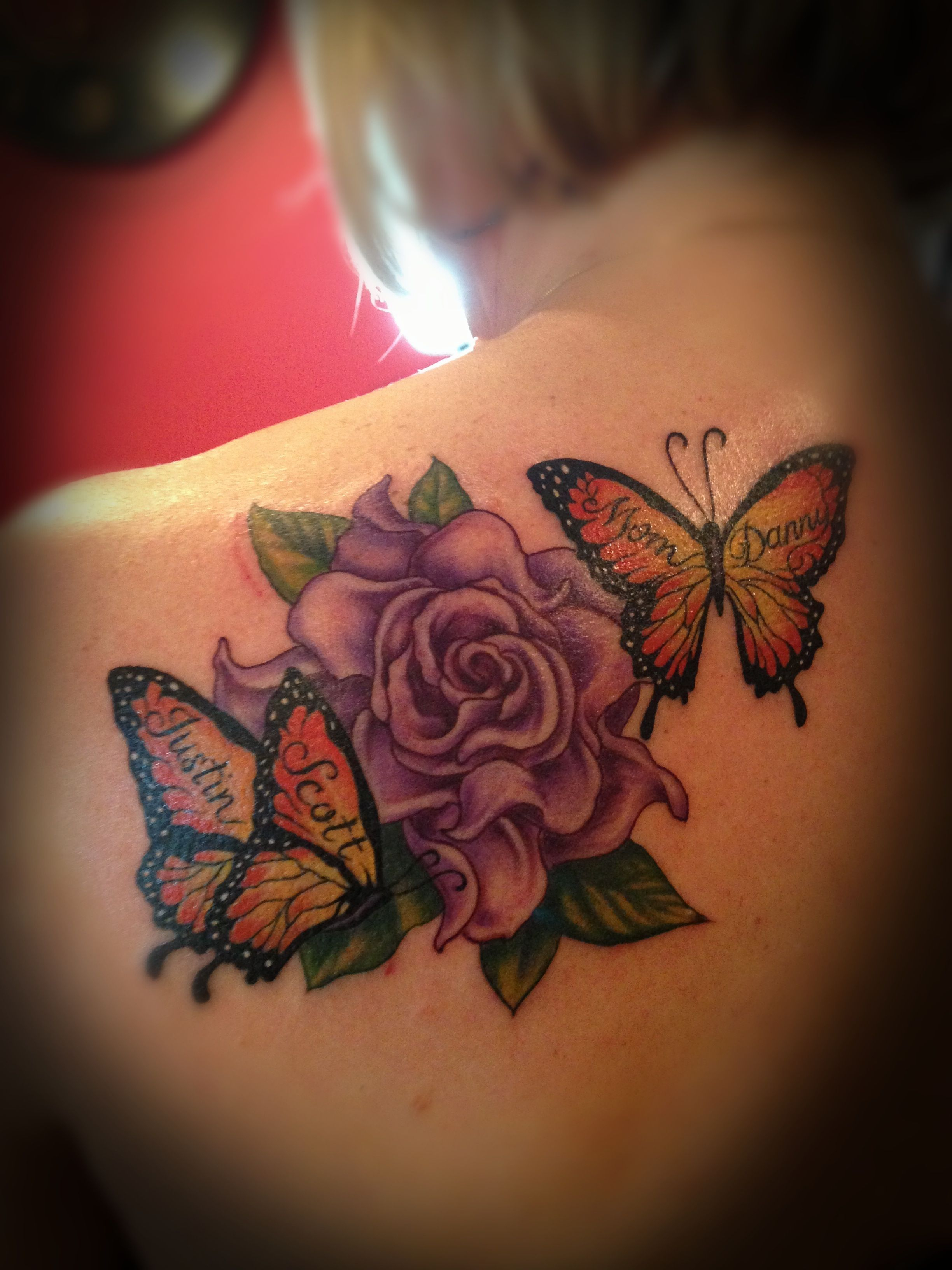 Flower And Butterfly Tattoo Wwwfacebooktattoosbecky in dimensions 2448 X 3264