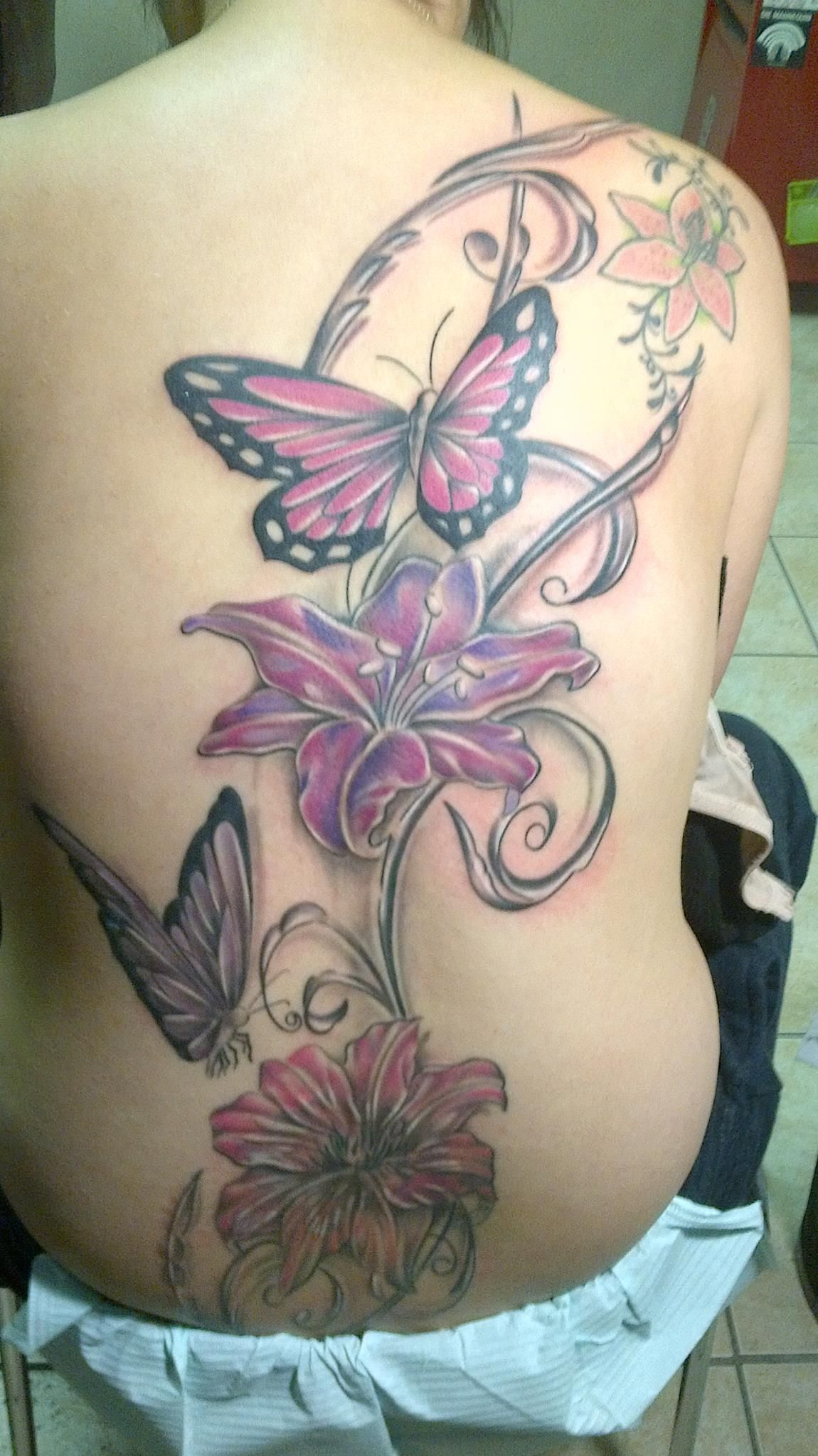 Flower Vine Butterfly Tattoothisbut My Arm Tattoo Ideas inside measurements 1150 X 2048