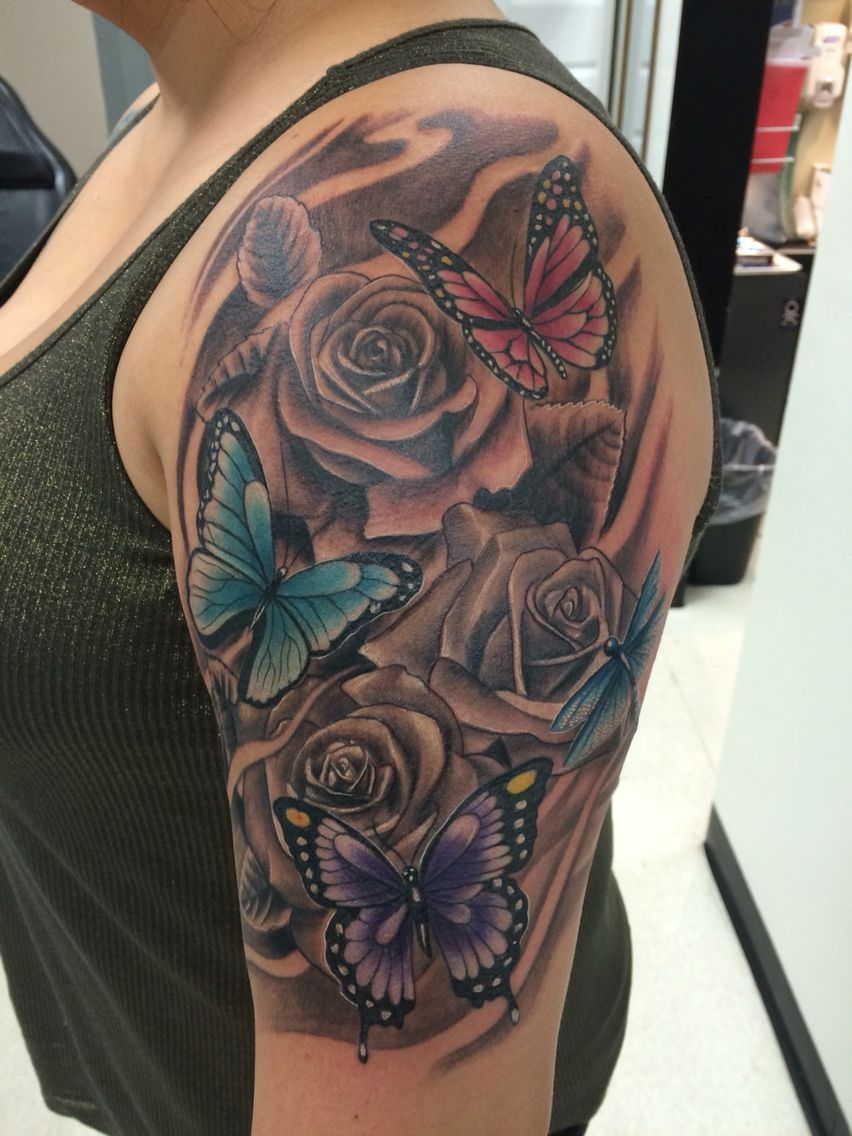 Flowers And Butterflies Tattoos I Like Tattoos Sleeve Tattoos regarding dimensions 852 X 1136