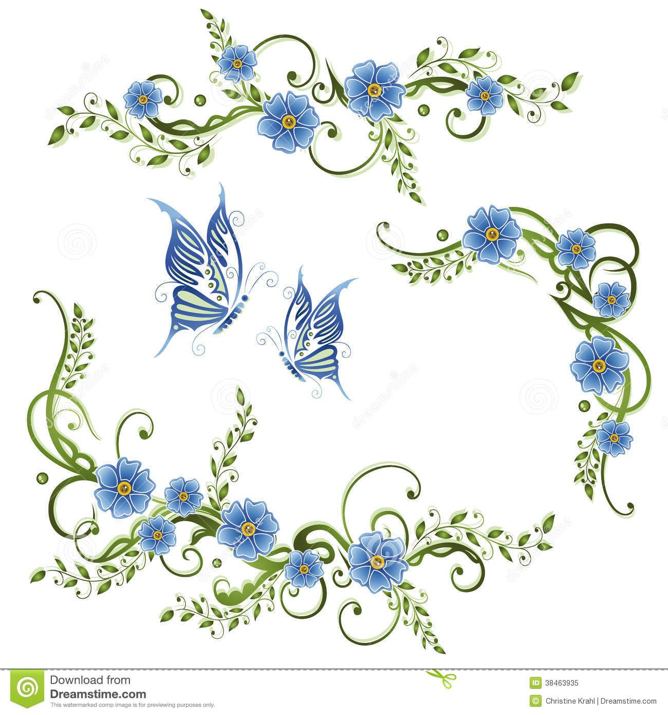 Flowers Forget Me Not Stock Vector Illustration Of Colorful with measurements 1300 X 1390