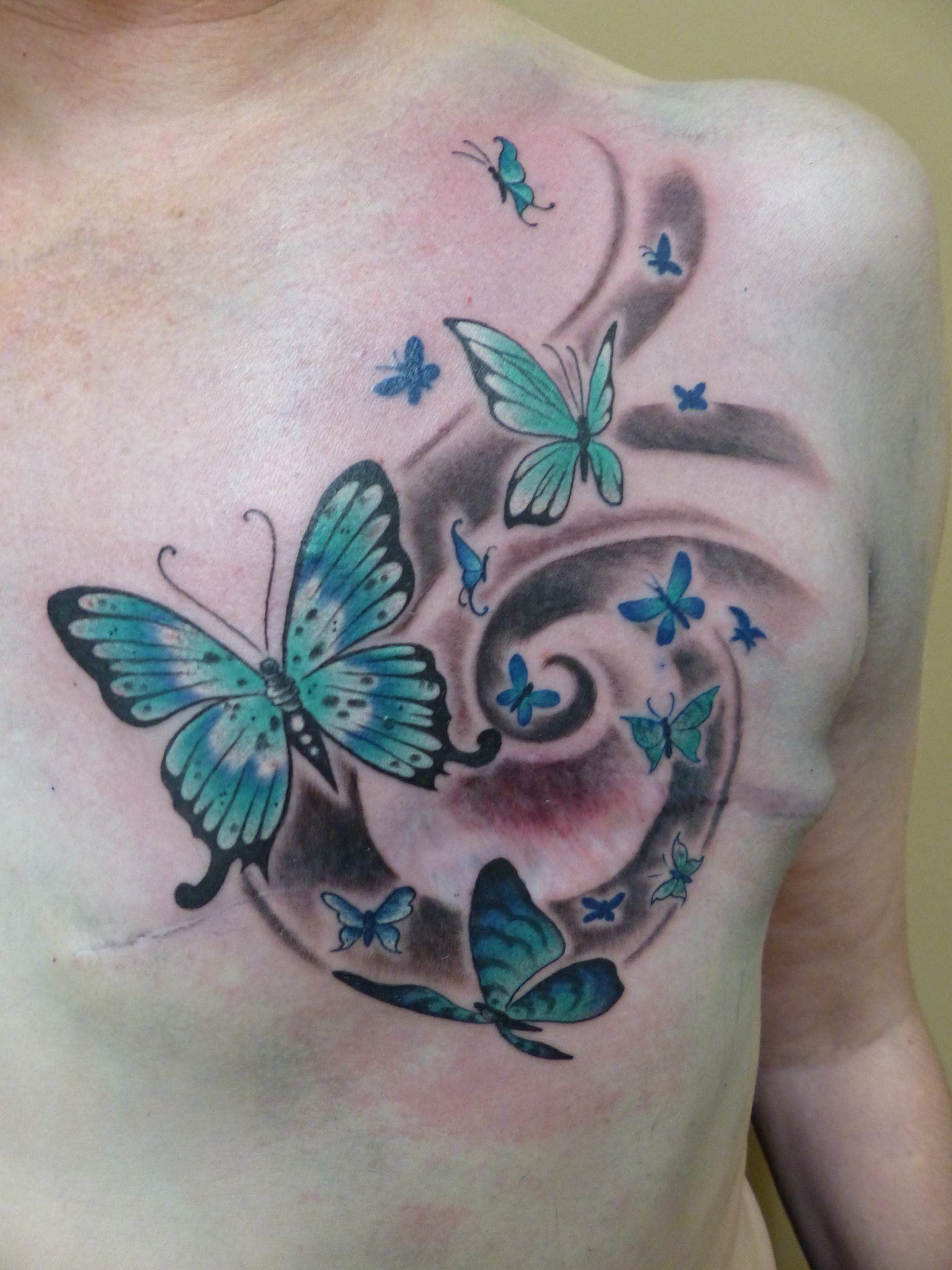 Flowing Butterflies Inspiring Mastectomy Tattoo Stacie Rae intended for size 1536 X 2048