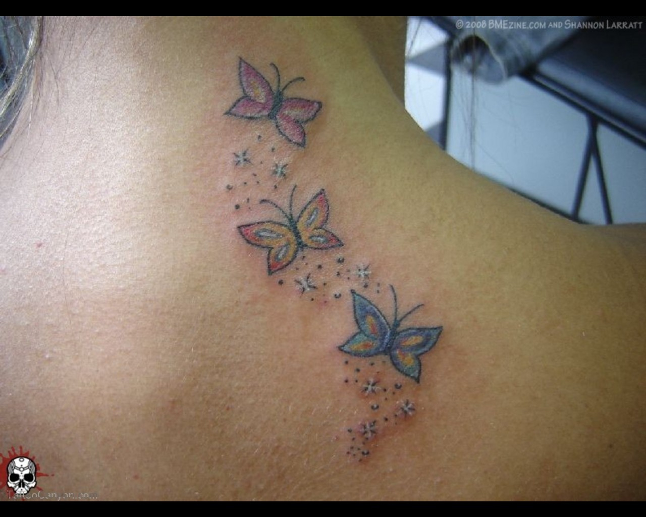 Flying Butterflies Tattoos For Girls On Upperback Tattooshunt with sizing 1280 X 1024