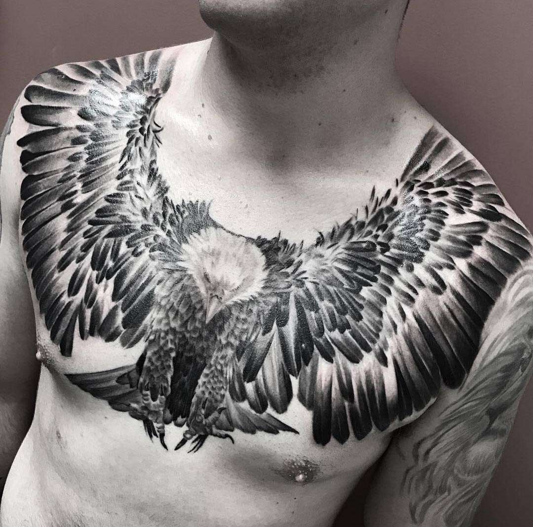 Flying Eagle With Talons Ready Mens Chest Tattoo Best Tattoo pertaining to dimensions 1080 X 1068