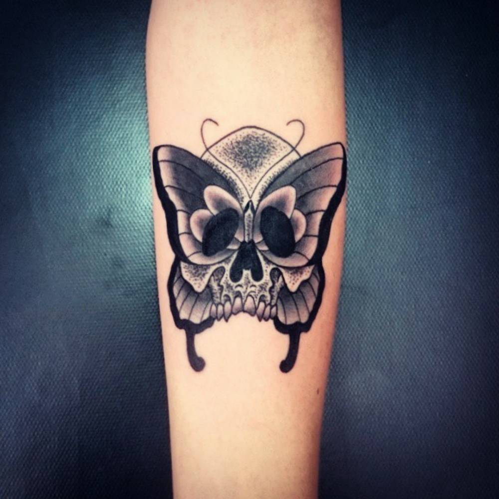 Forearm Tattoo Of A Butterfly Skull Andr De regarding dimensions 1000 X 1000