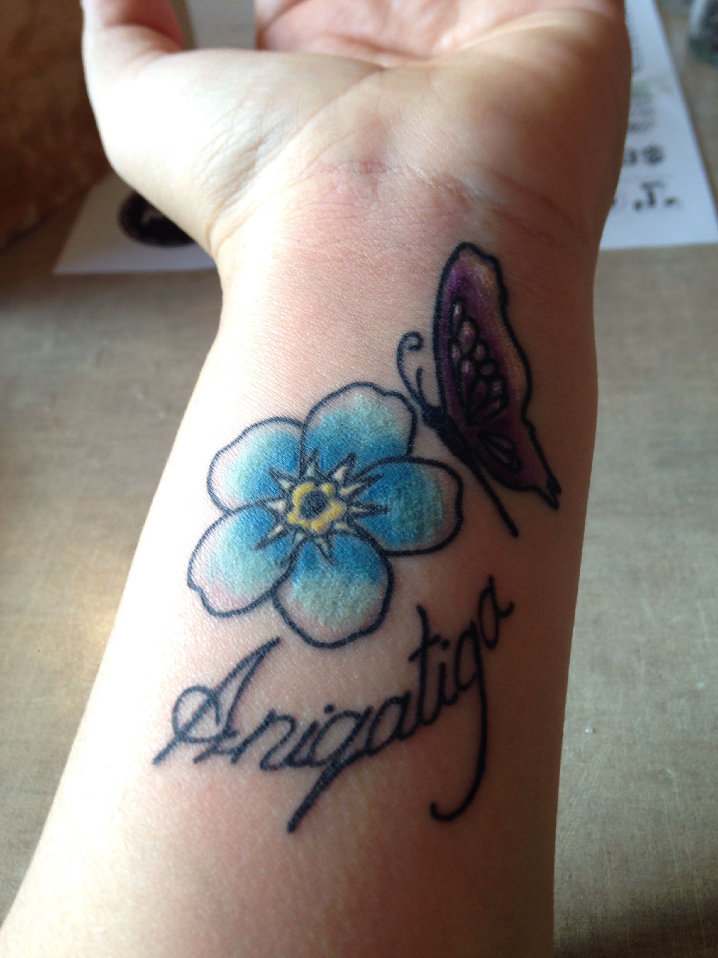 Forget Me Not With A Butterfly And The Inupiaq Word For Sibling in sizing 2448 X 3264