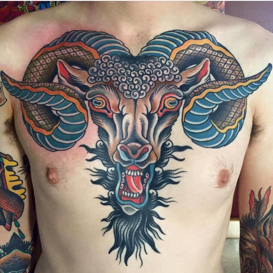 Freaky Goat Gordon Combs Skulls U Nu Tattoos Ram Tattoo regarding measurements 960 X 960