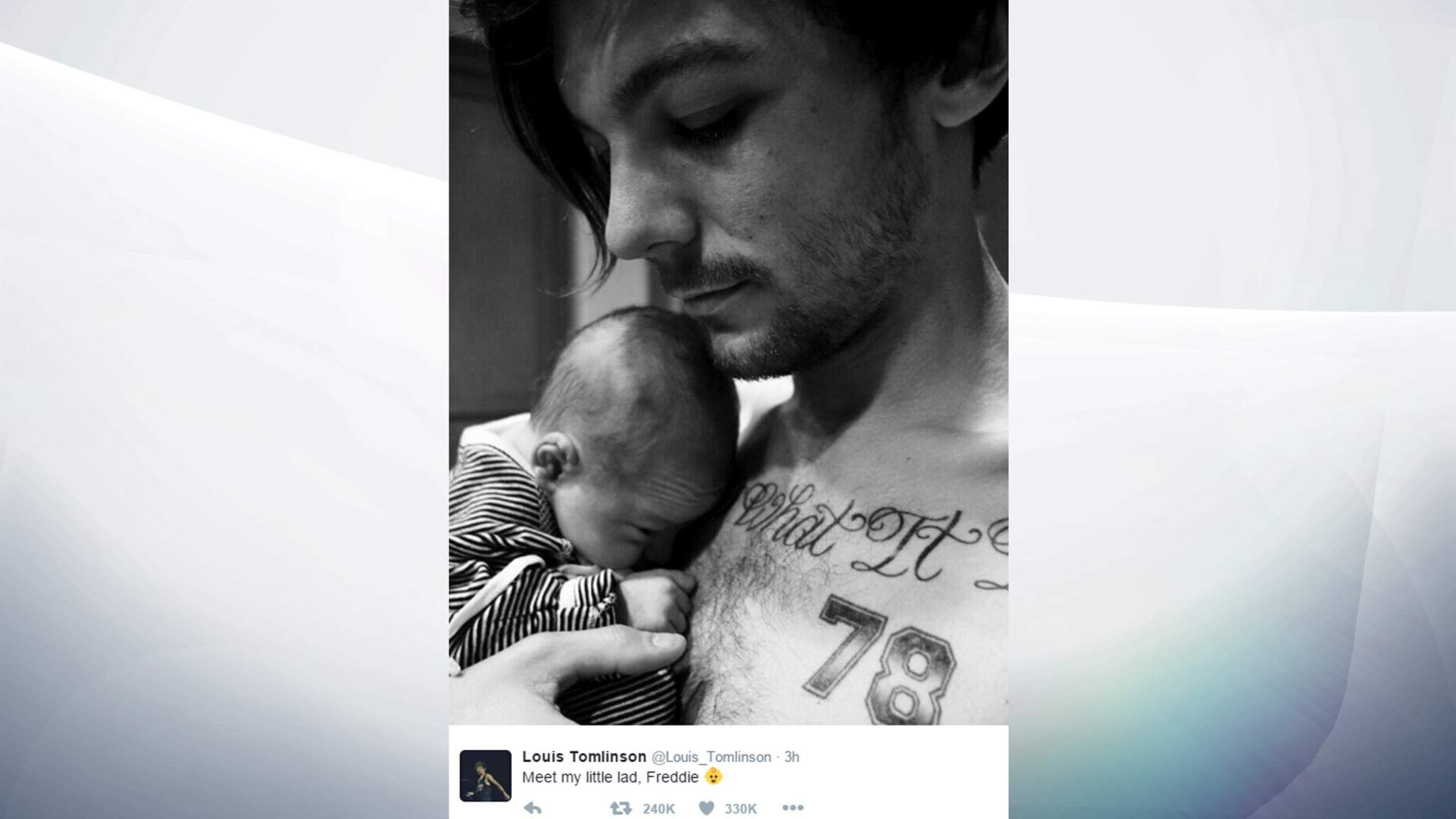 Freddie One Directions Louis Posts Ba Pic intended for sizing 2048 X 1152