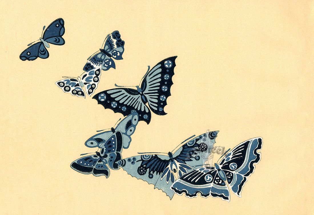 From Exotic Japanese Butterfly Prints Japan Kyoto Woodblock pertaining to measurements 1100 X 752