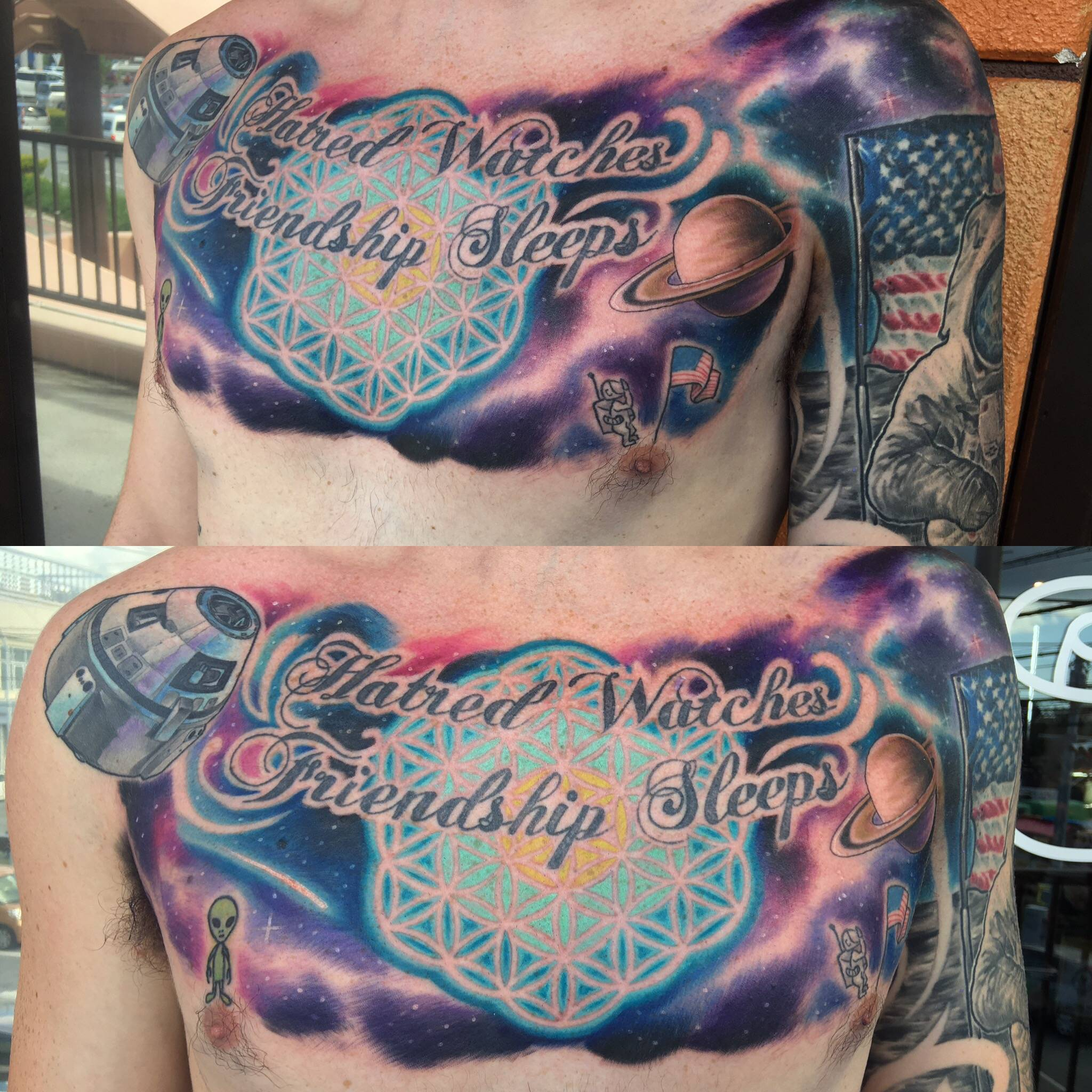 Galaxy Chest Piece Done Mana At Okinawa Ink Okinawa Tattoos within dimensions 2048 X 2048