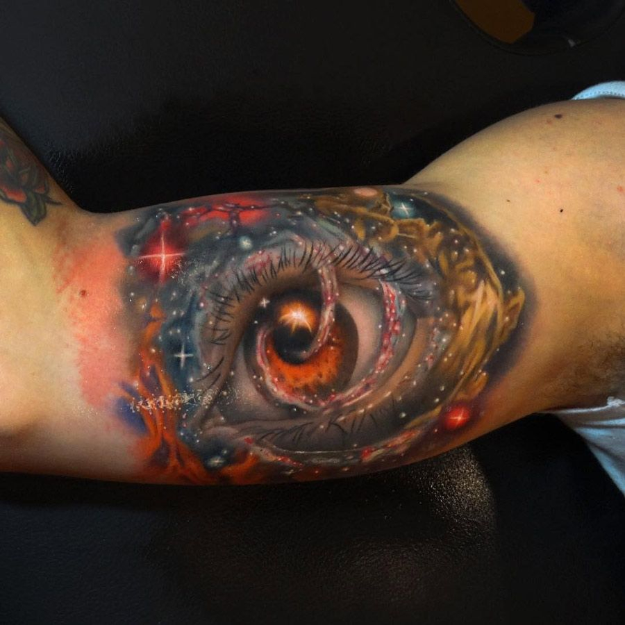 Galaxy Eye Tattoo Tattoo Ideas Bicep Tattoo Tattoos For Guys inside size 900 X 900