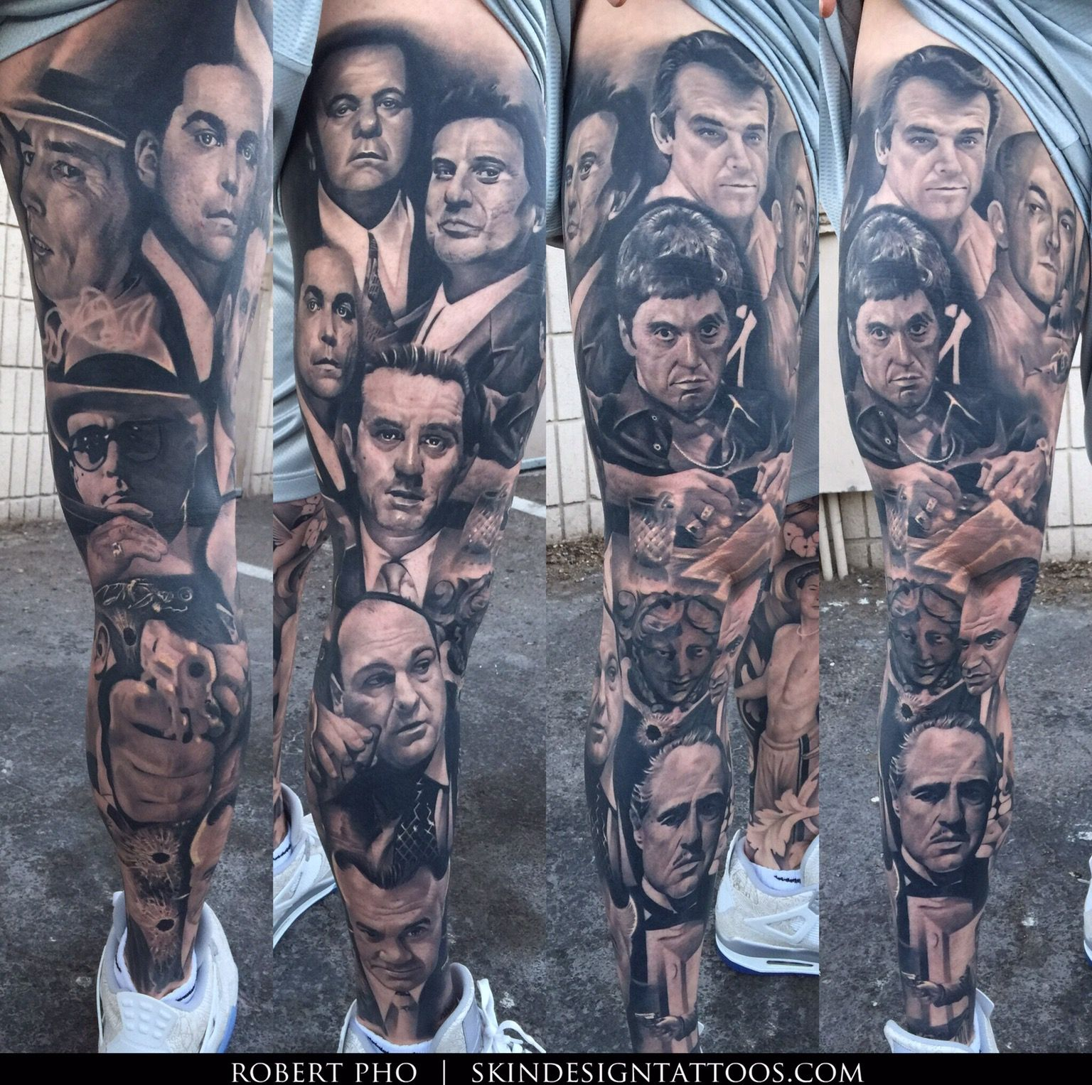 Gangster Leg Sleeve Robert Pho Tattoos Gangster Tattoos Gangsta with sizing 1536 X 1527