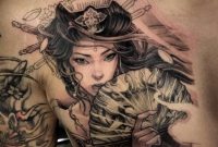 Geisha Chest Piece David Hoang Done At Chronic Ink Tattoo intended for size 1080 X 1349