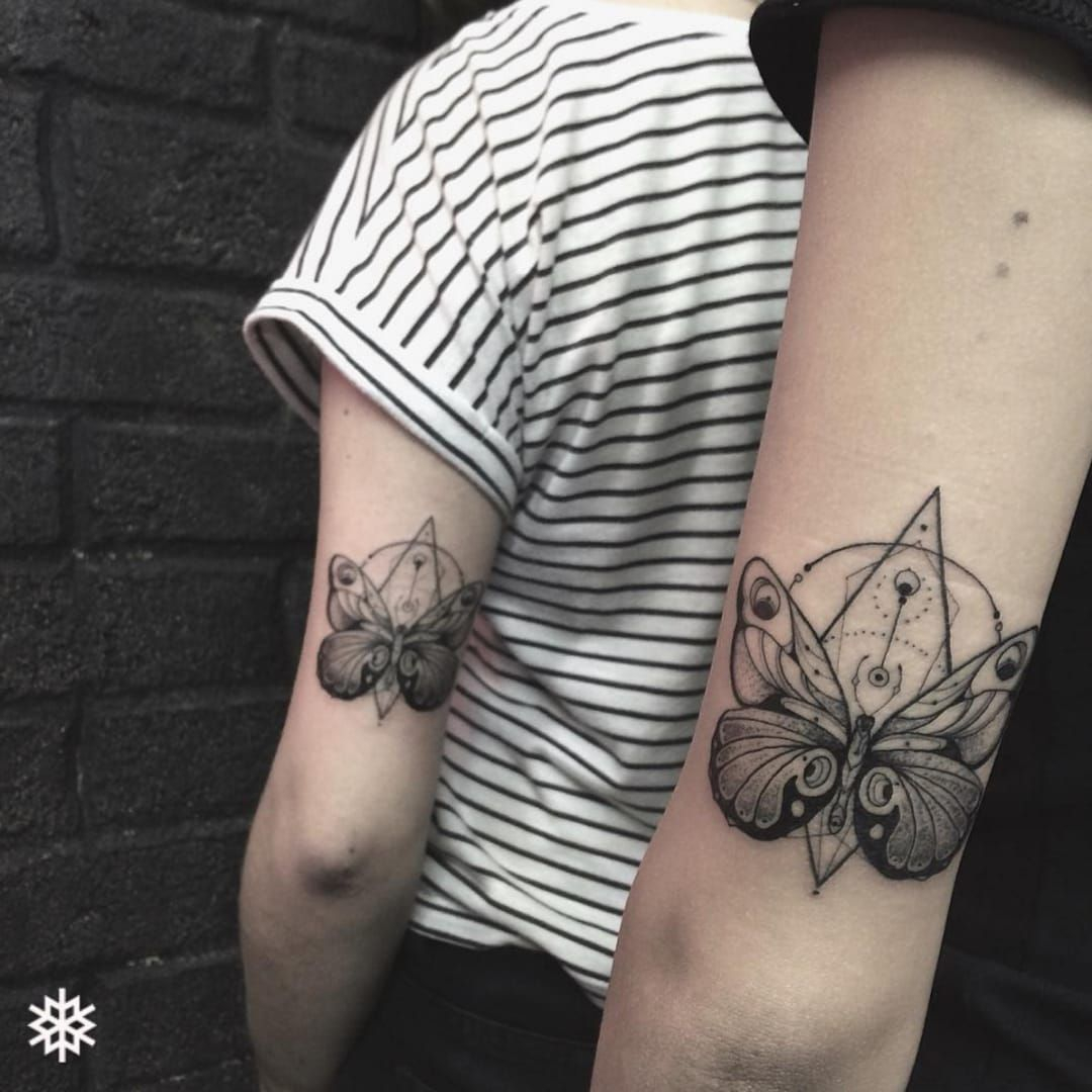 Geometric Blackwork Butterfly Tattoo Allantattooer Butterfly within measurements 1080 X 1080