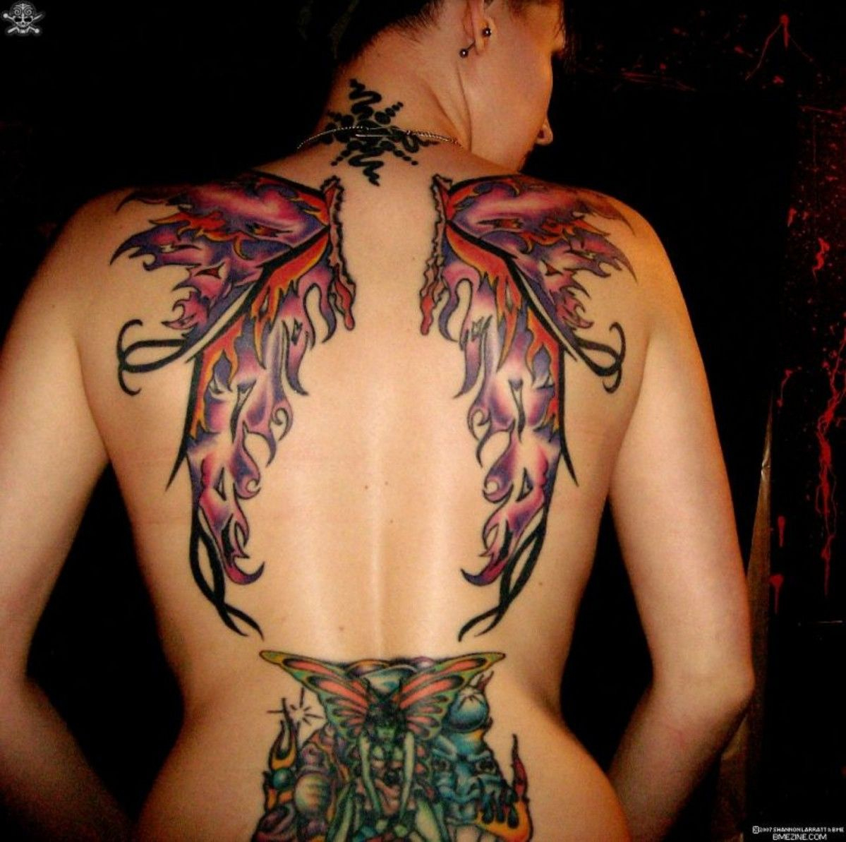 Girl With Fairy Wings Tattoos On Back Back Tattoo Ideas Fairy within dimensions 1199 X 1193