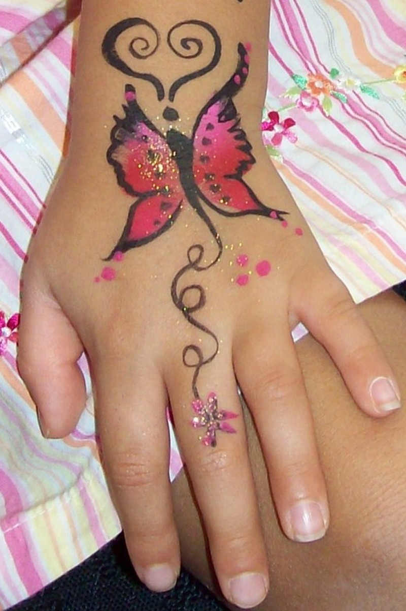 Glitter Butterfly Tattoo For Ba Girls Hand Tattoos Book 65000 inside measurements 800 X 1202
