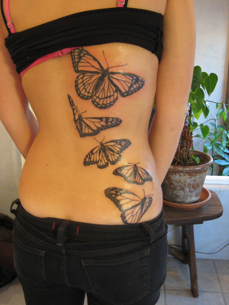 Gorgeous Monarch Butterflies Back Tattoo Designs For Women regarding size 768 X 1024