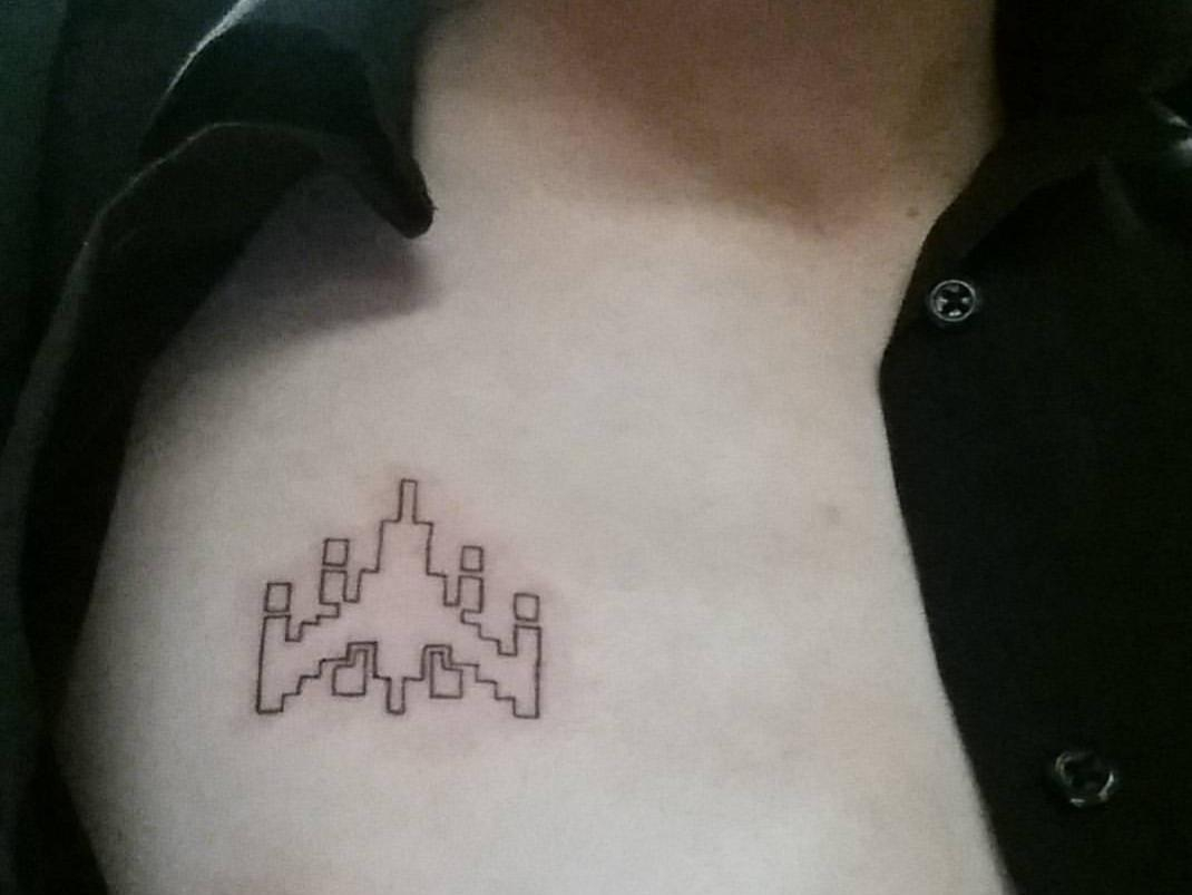 Got The Galaga Ship Tattooed On My Chest Gaming intended for proportions 1070 X 803