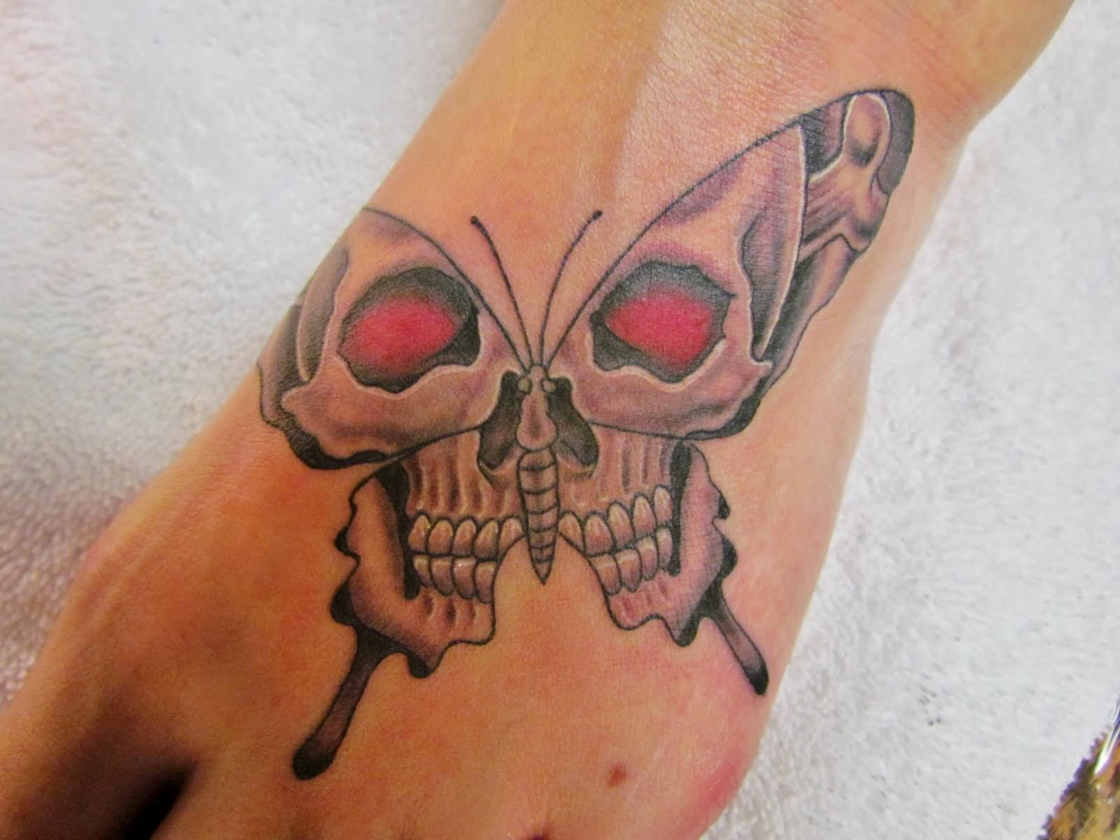 Gothic Butterfly Tattoo On Foot with regard to measurements 1600 X 1200