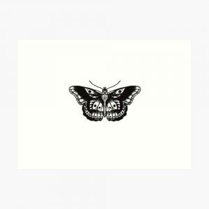 Harry Styles Butterfly Tattoo Art Print Likadraw Redbubble intended for proportions 1000 X 1000