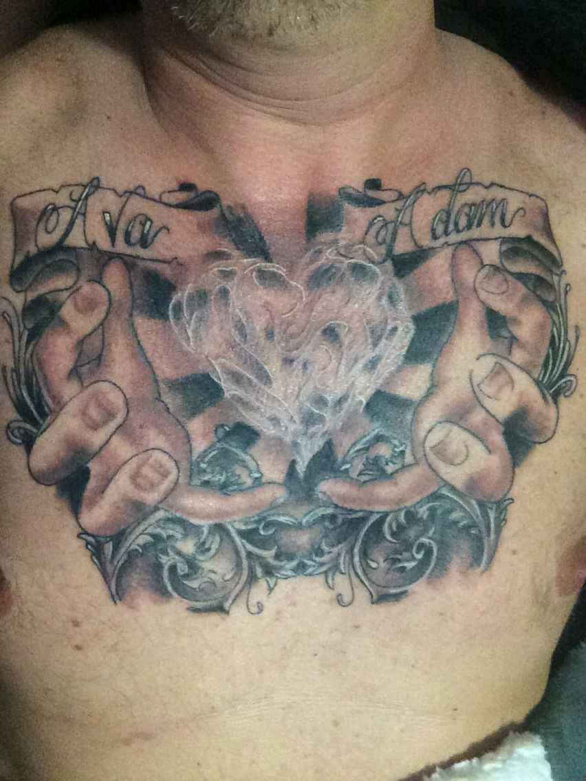 Heart On Chest Tattoo With Kids Names My Tattoos Chest Tattoo intended for sizing 852 X 1136