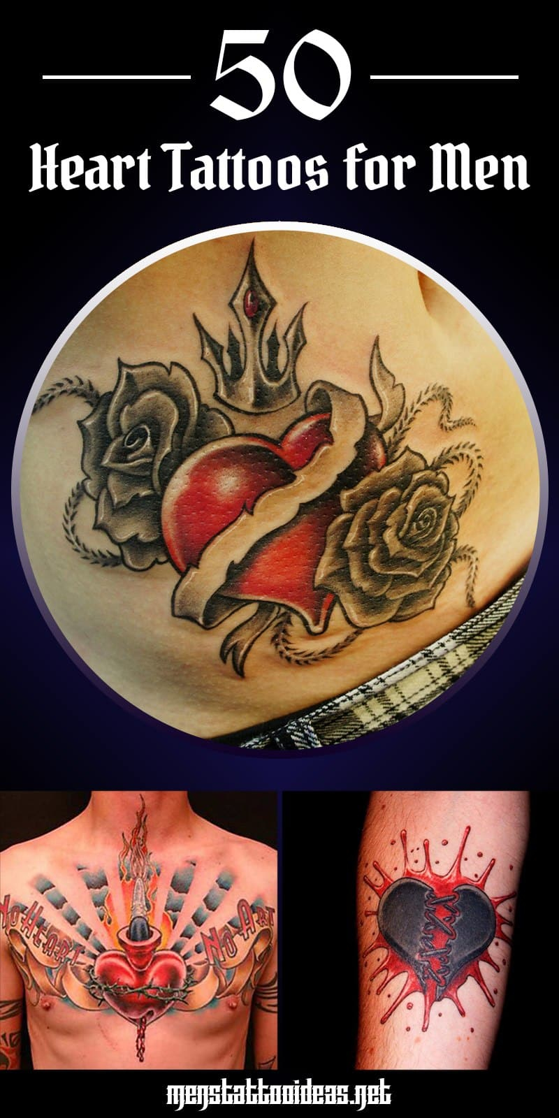 Heart Tattoos For Men Design Ideas For Guys throughout proportions 800 X 1600