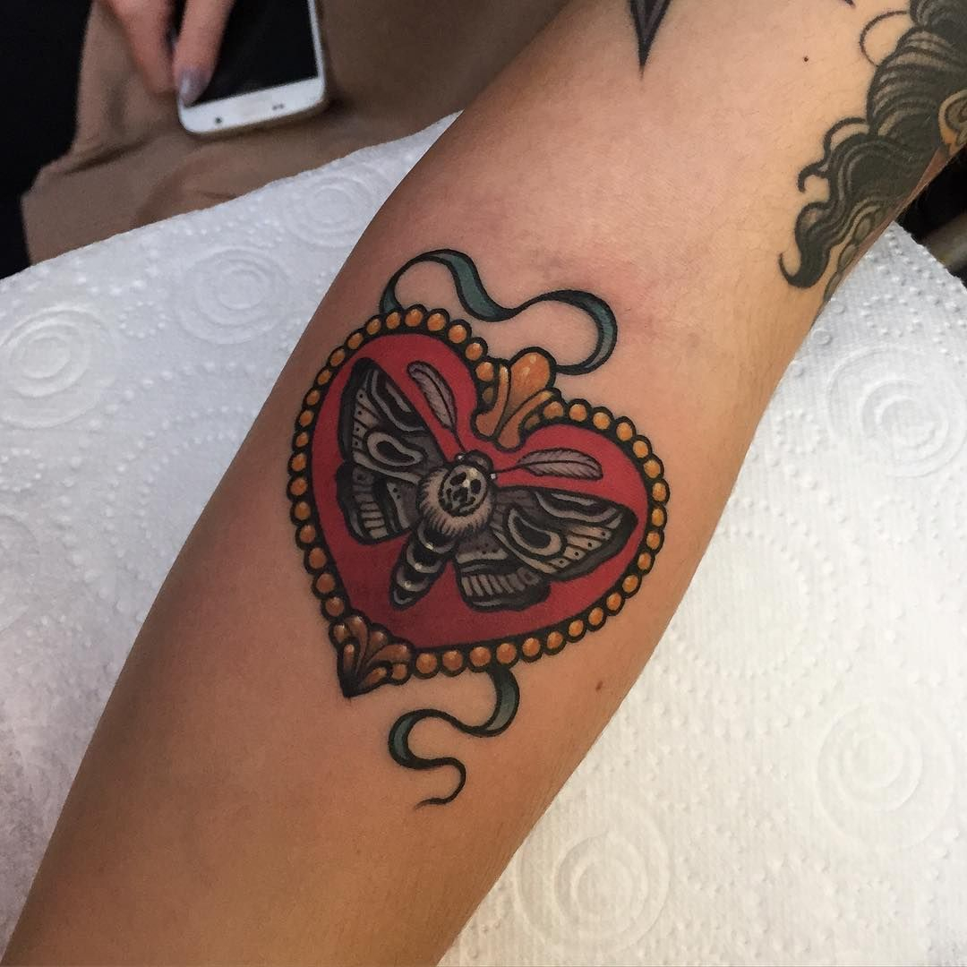Heart With Butterfly Tattoo Neo Traditional Heart Tattoo Designs regarding proportions 1080 X 1080