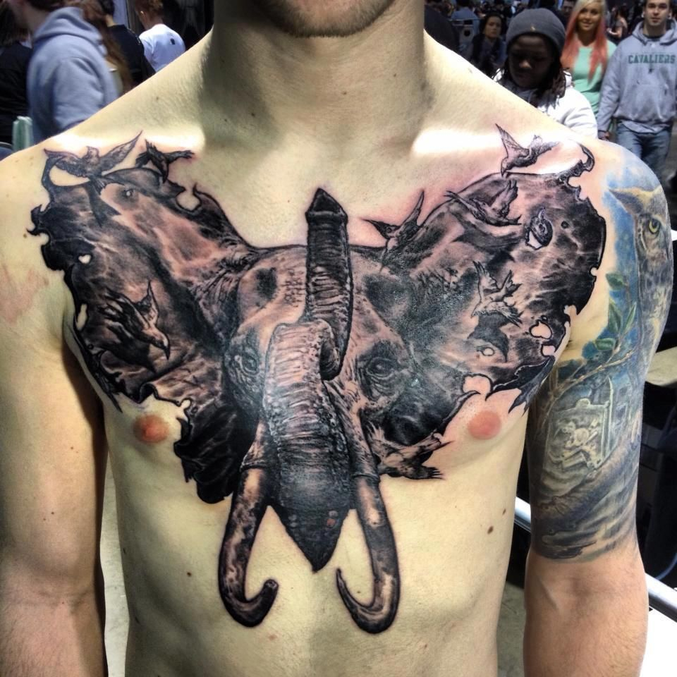 Holy Impressive Elephant Chest Tattoo Tattoos Elephant throughout dimensions 960 X 960