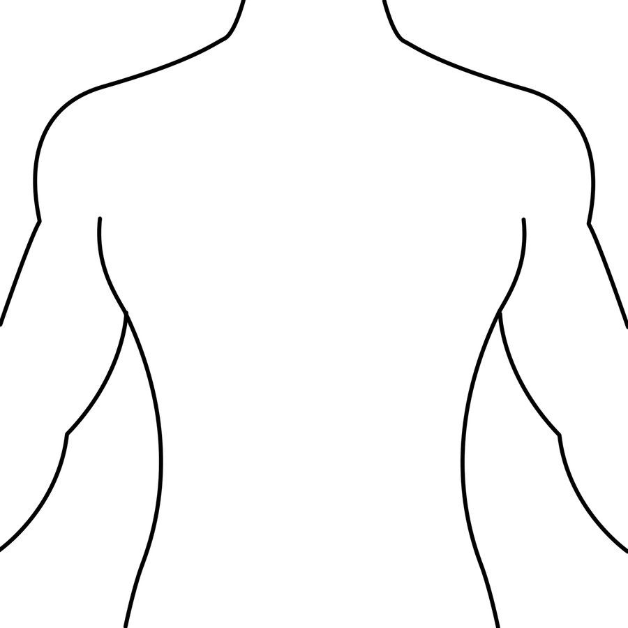 Human Body Outline Front And Back Drawing Health Token Clipart regarding measurements 900 X 900