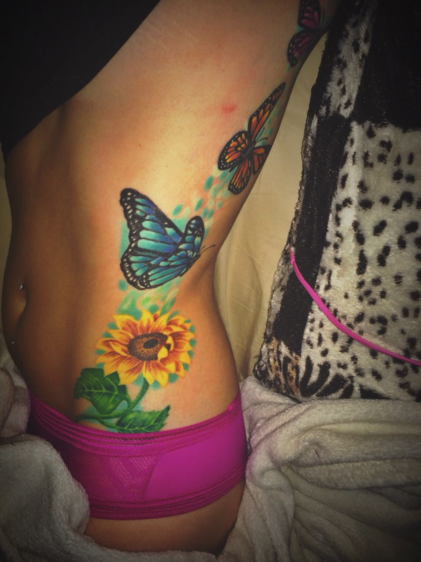 I Am In Love With My Butterfly And Sunflower Tattoo Butterfly in proportions 852 X 1136