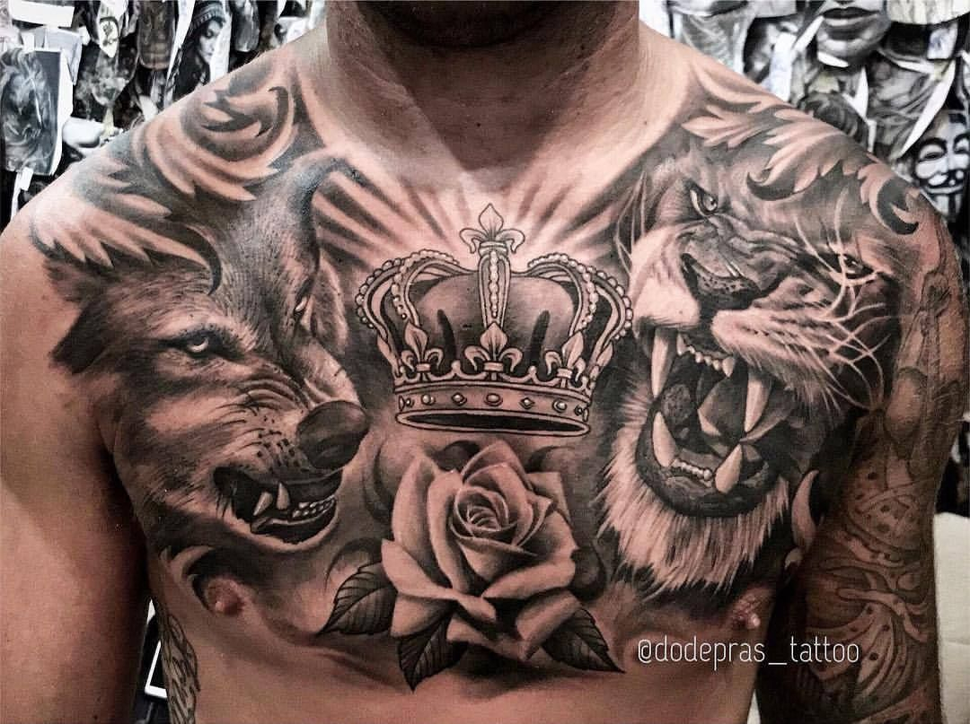 Image Result For Lion Chest Tattoo Feathers Lion Chest Tattoo inside size 1080 X 807