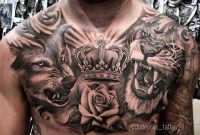 Image Result For Lion Chest Tattoo Feathers Lion Chest Tattoo intended for size 1080 X 807