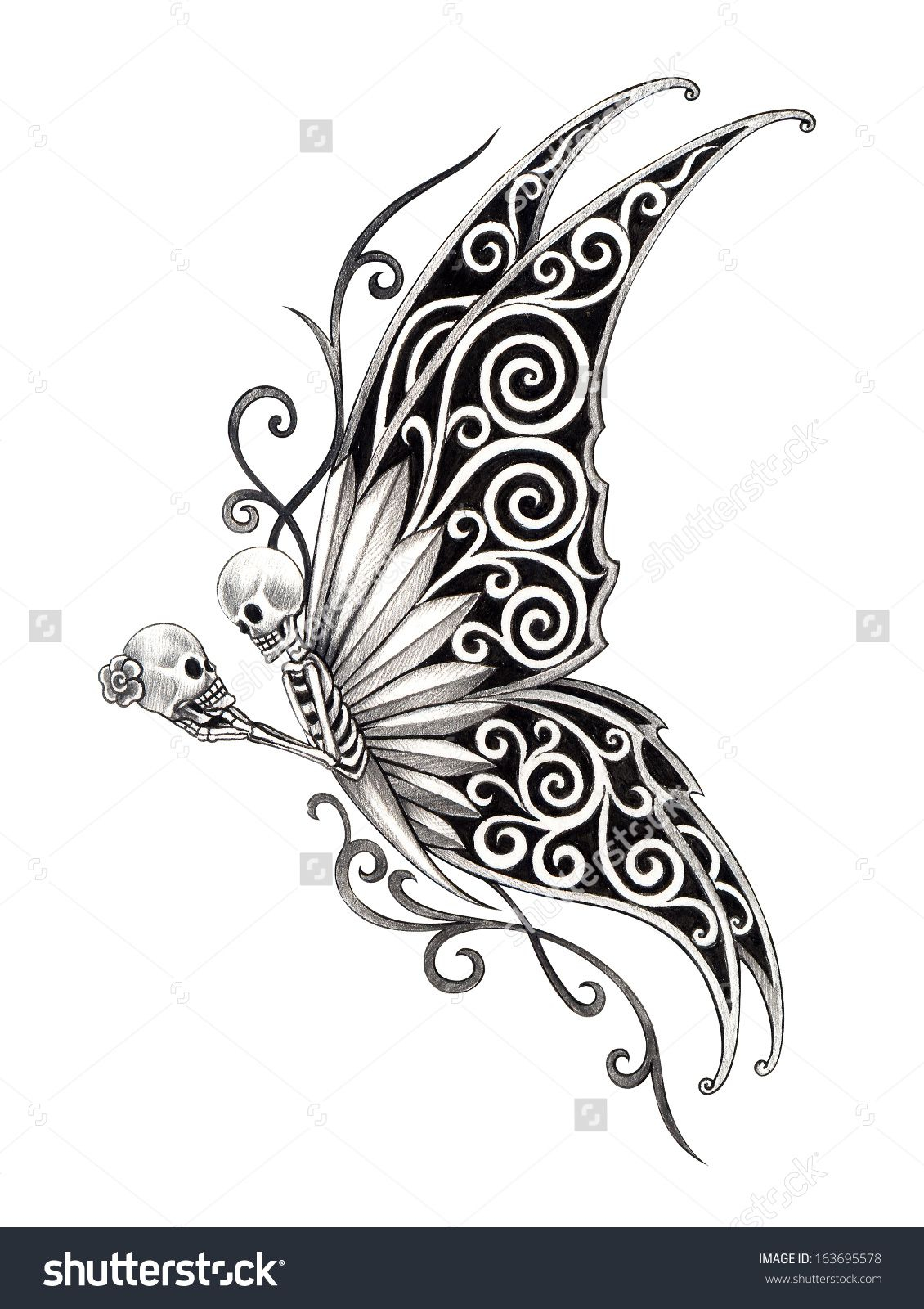 Image Result For Skull Butterfly Tattoo Skull Butterfly Tattoo for proportions 1130 X 1600
