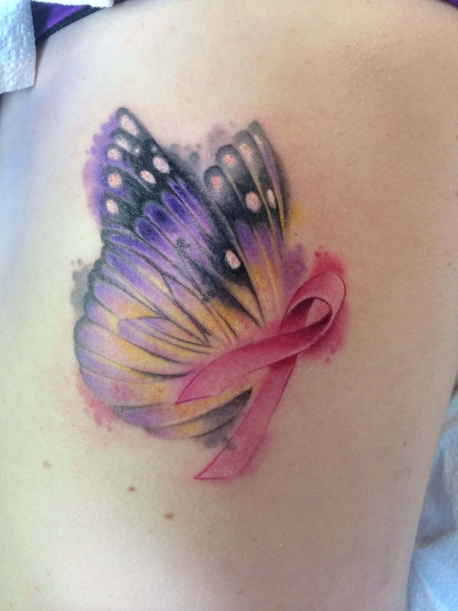 Pink Ribbon Butterfly Tattoo • Arm Tattoo Sites