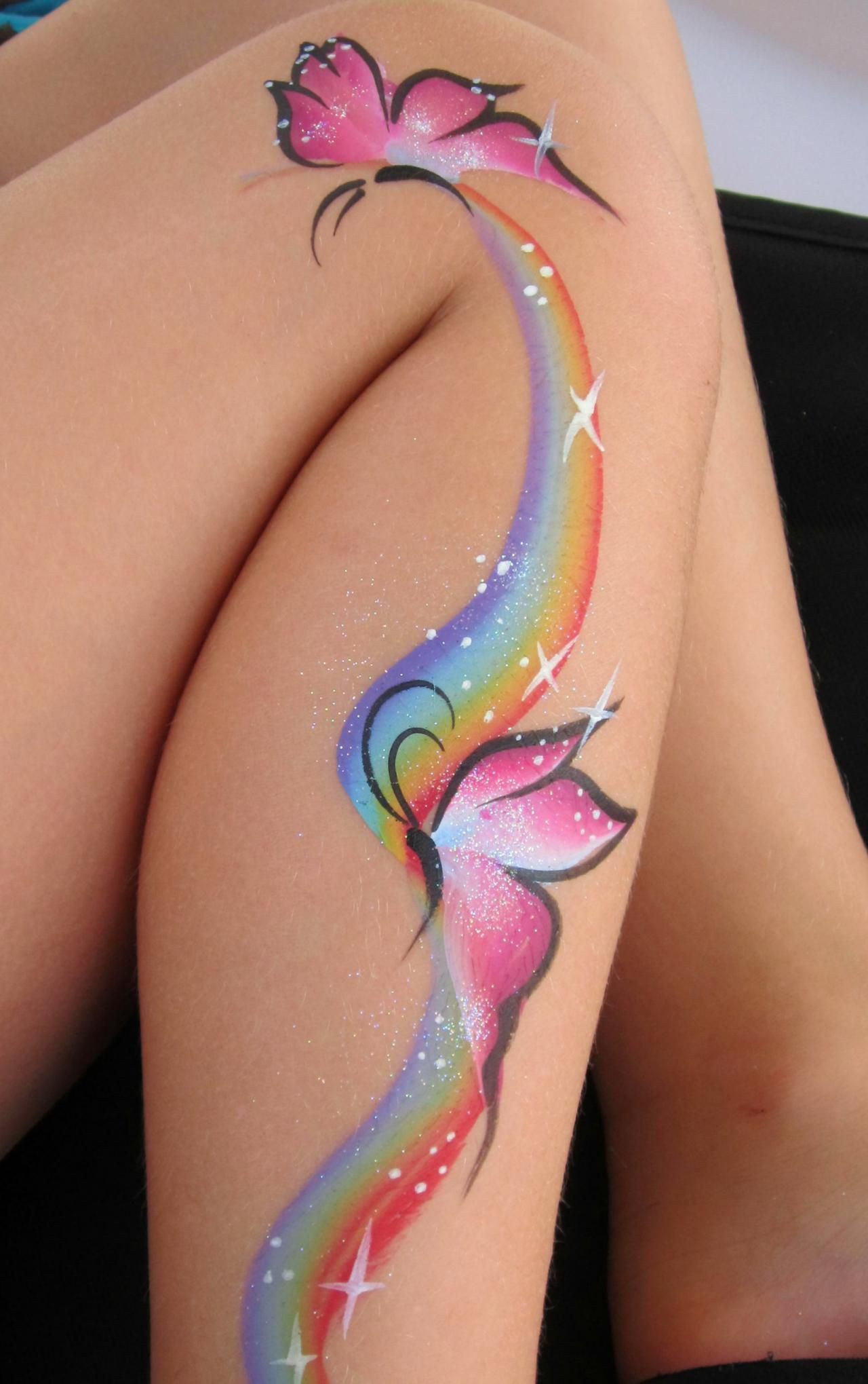 Images For Rainbow Butterfly Tattoos Ink Rainbow Tattoos Face throughout dimensions 1280 X 2039