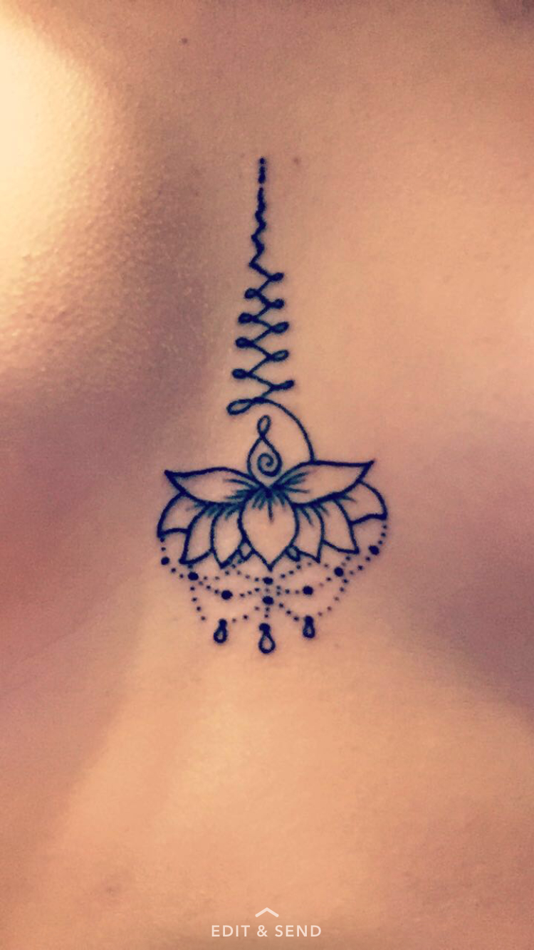 In Love With My Unalome Lotus Chest Tattoo Didnt Even Hurt in sizing 750 X 1334
