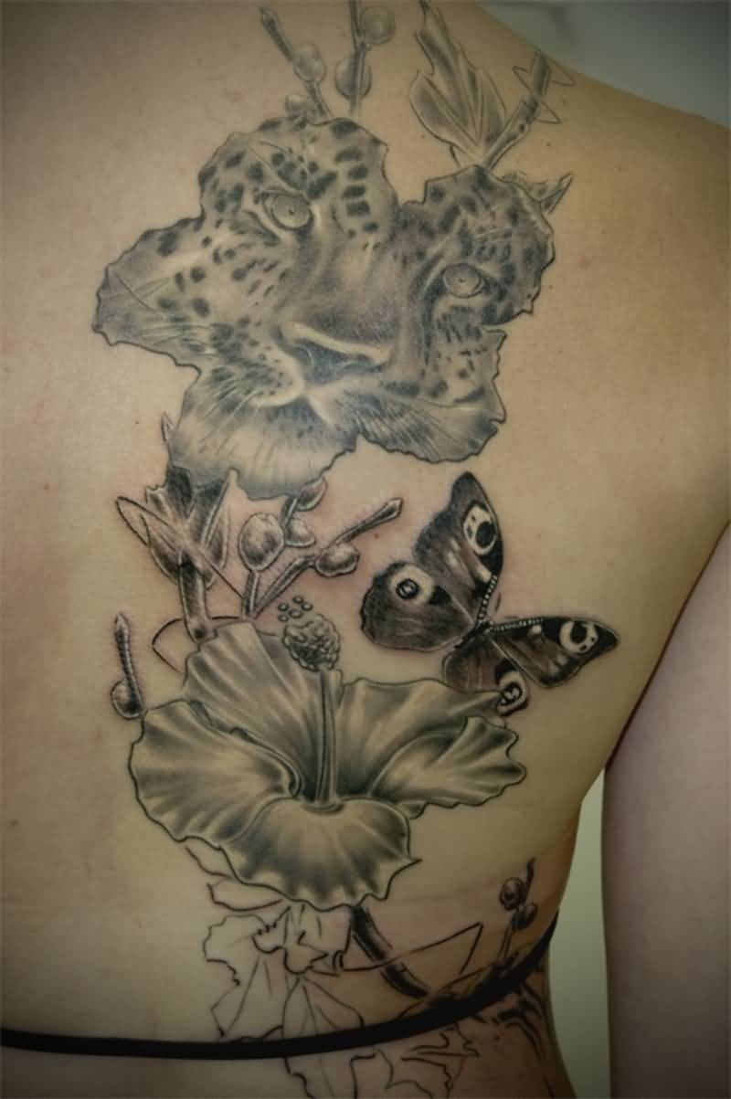 Incredible Realistic Leopard Butterfly Tattoo On Back for dimensions 800 X 1203