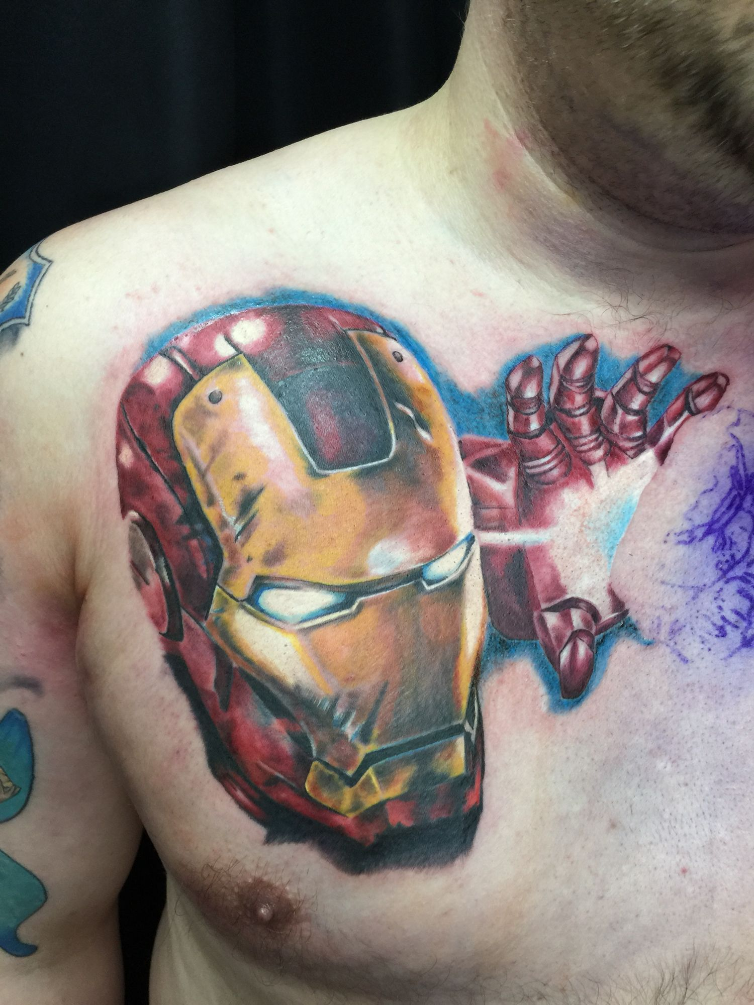 Iron Man Full Colour Tattoo Chest Piece Tattoos Tattoos Tattoos for proportions 1500 X 2000