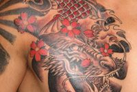 Japanese Dragon Koi And Flower Tattoos On Chest Tattoo Koi Fish throughout sizing 1280 X 1280
