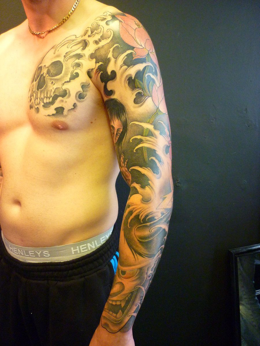 Japanese Sleeve And Chest Plate Blackstartattoo On Deviantart intended for dimensions 900 X 1200