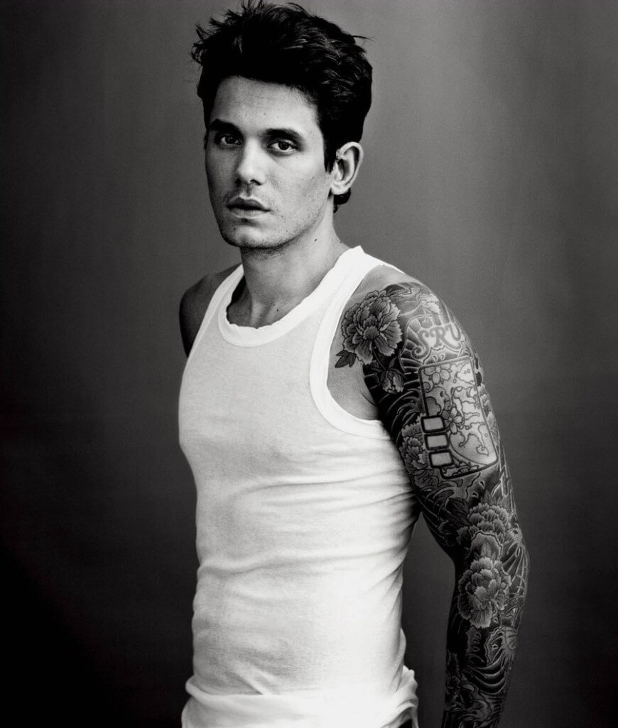 John Mayer Tattoo List with proportions 870 X 1024