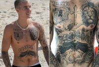 Justin Bieber Spent Over 100 Hours Getting Entire Chest Tattooed intended for measurements 1200 X 900