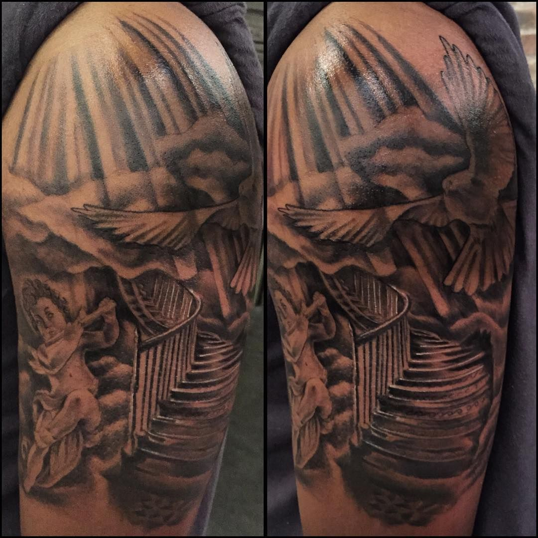 Katrina Jackson Just Finished This Stairway To Heaven Tattoo On My throughout proportions 1080 X 1080