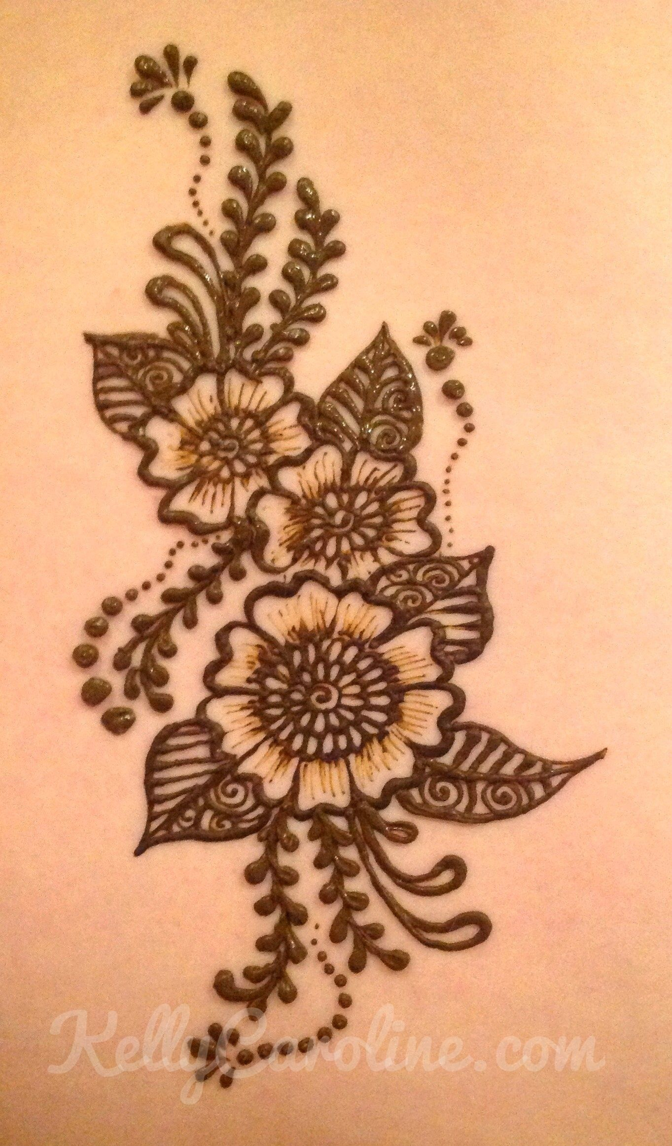 Kelly Caroline Michigan Henna Tattoo Artist Henna Flower Tattoo throughout dimensions 1363 X 2322