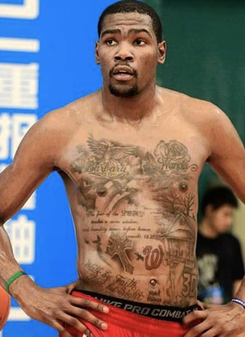 Kevin Durants Has A Duck Tattooed On His Chest Accident Nba in proportions 826 X 1136