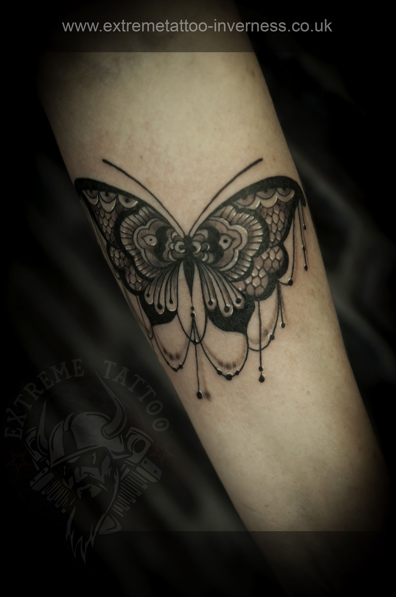Lace Tattoo Butterfly Tattoo Gabi Tomescu Extreme Tattoopiercing within measurements 1360 X 2048