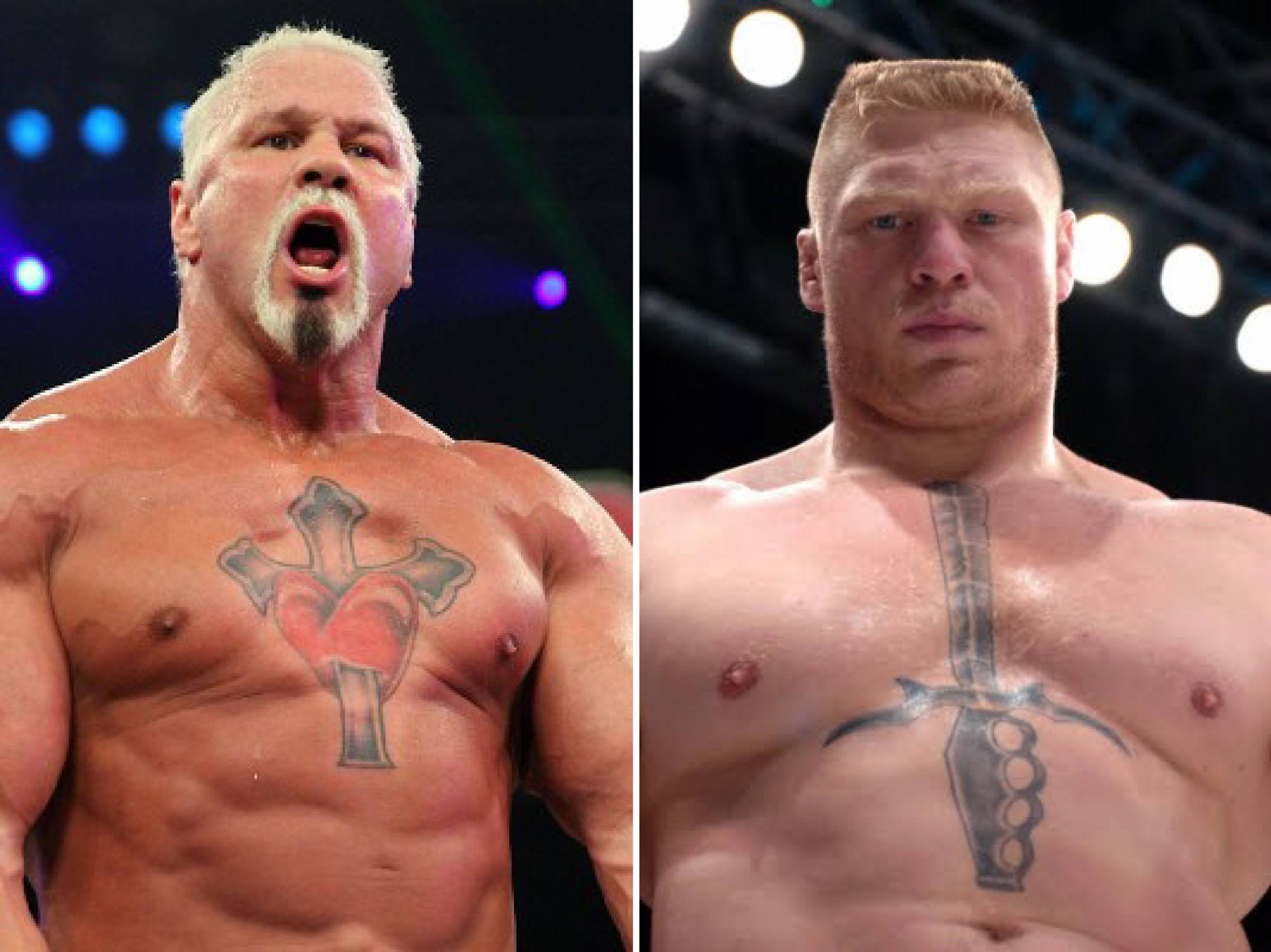 Lesnar And Steiner Argue Over Whose Chest Tattoo Is Uglier pertaining to dimensions 2391 X 1791