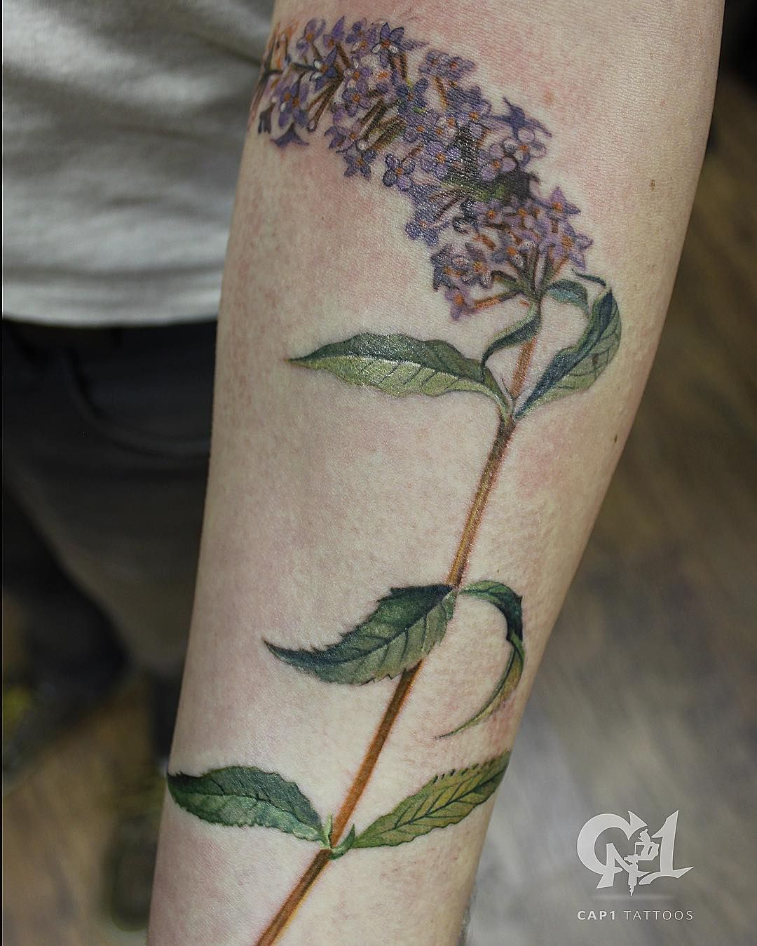 Lilac Butterfly Bush Tattoo Forearm Tattoo Tattooscapone inside proportions 1080 X 1349