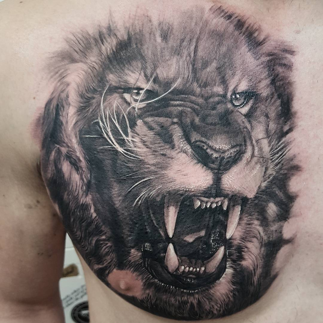 Lion Chest Tattoo Best Tattoo Ideas Gallery pertaining to measurements 1080 X 1080